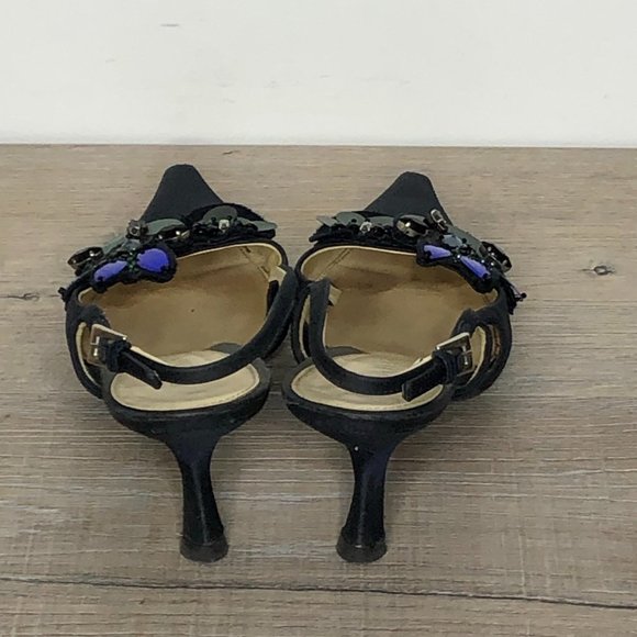 Vintage Prada Silk Jewel Gem Embellished Heels - Picture 4 of 7